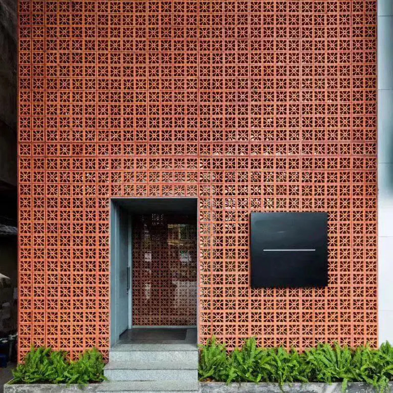 Terracotta Jali block decorative tiles exterior wall building brick