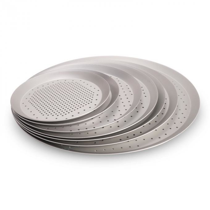 Perforated Aluminium Baking Tray Round Hard Anodised 16 Inch Perforated Pizza Tray