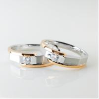 Buy cheap Double Color Built In Diamond 9g Unique Wedding Bands For Couples product