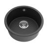 Buy cheap black granite kitchen sink round bowl from wholesalers