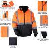 Buy cheap Full Zip Padding Orange Bomber Hi Vis Waterproof Jacket Soft Fleece Lining from wholesalers