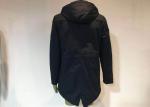 Winter Padded Mens Medium Trench Coat Navy Blue Hood And Zip Through Outwear