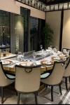 10 Seats Upper Fume Exhaustion Oval Shape Japanese Teppanyaki Grill Table