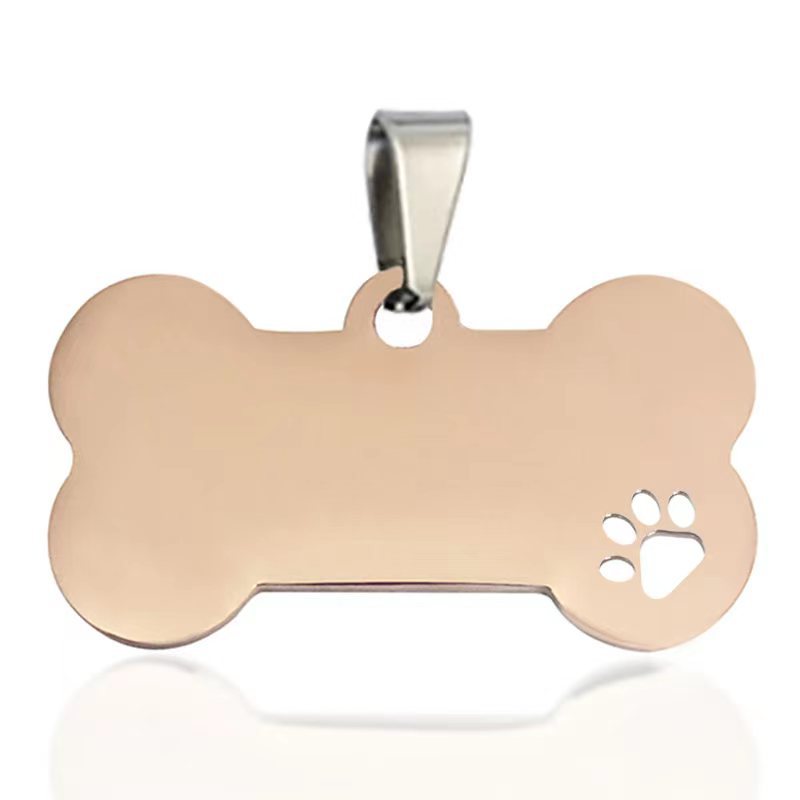 Stainless Steel Dog Name Tags Silver Blue Dog Id Tags Engraved