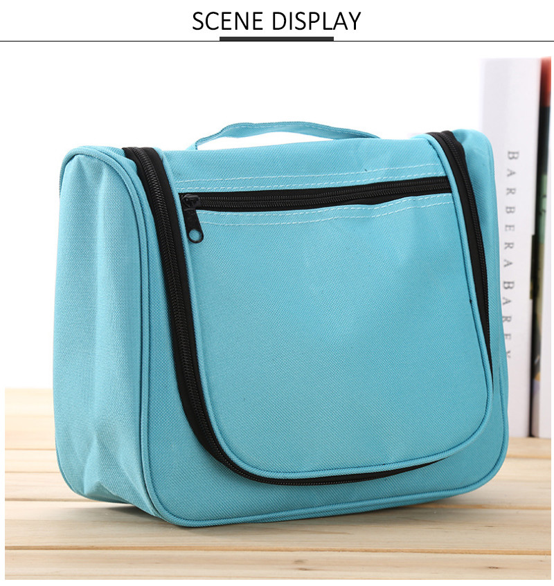 Large Capacity Polyester Travel Hanging Toiletry Bag With Plastic Hook