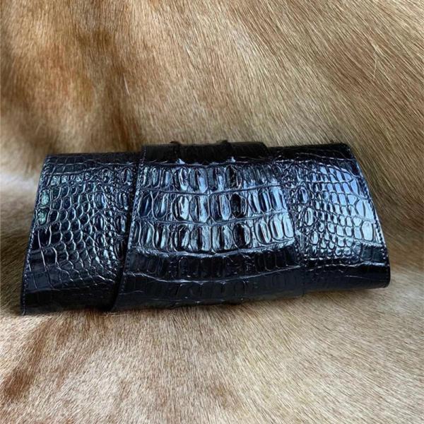 Buy cheap Authentic Crocodile Skin Women's Foldable Clutch Female Evening Purse Genuine Alligator Leather Lady Cross Shoulder Bag from wholesalers