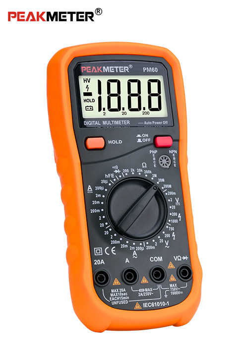 Portable 1000V Automatic Digital Multimeter , Transistor Electronic Multi Tester