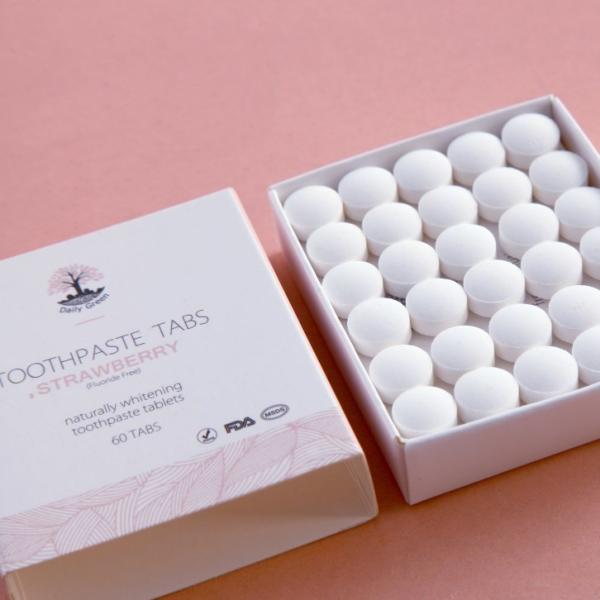 Buy cheap 245 Pack Vegan Fluoride Free Toothpaste Tablets Organic Strawberry Flavor from wholesalers