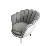 Upholstery 1-seater living room sofa grey velvet sofa with stainless steel leg,