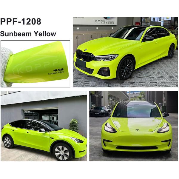 Buy cheap Sunbeam Yellow Self Adhesive Color Paint Protection Film Heat Healing Yellow PPF Color Wrap from wholesalers
