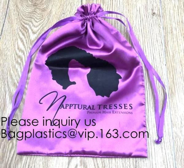 Gift bag With Drawstring,Bag For Hair Extension,Pouch For Jewelry,Ivory Satin