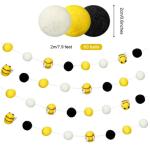 Handmade 4pcs Bees 2cm Felt Ball Garlands Decoration For Baby