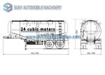 Customized Large 24m3 Transport Cement Semi Trailer 8105*2500*3600mm