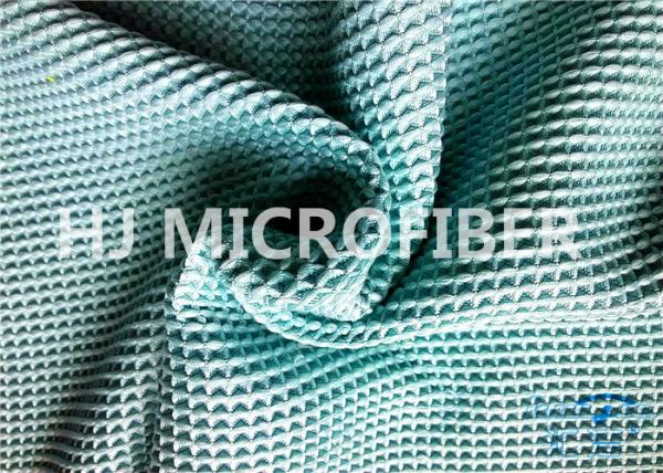 Buy cheap Turquoise Blue Microfiber Waffle Cloth Polyester & Polyamide 300GSM from wholesalers