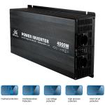 Black 4000W Modified Sine Power Inverter , Multiscene Car Power Inverter