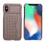 Fashion Hand Knitted Weave Design Flip Cover PU Leather Card Slot Phone Case For