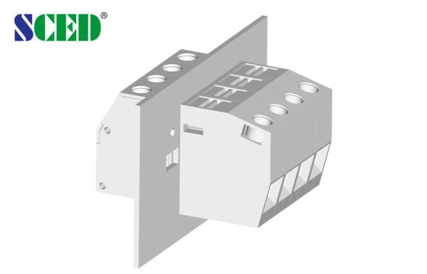Buy cheap White 12.10mm Through Panel Terminal Blocks Connection Brass 600v 85A from wholesalers