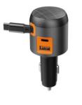 Aluminum Alloy USB Port Car Charger Type C 60W PD Car Charger With Rectractable