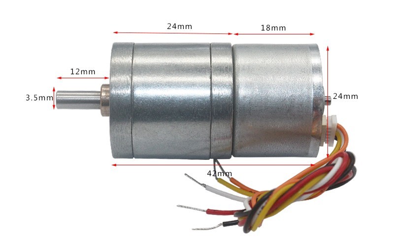 ASLONG JGA25-2418 25mm Brushless Reduction Motor 12/24V 8.5-1977RPM Micro DC Motor 12v Dc Gear Motor D Shaft