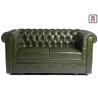 Buy cheap Brown Leather Hotel Lobby Booth Sofa Seating With Chesterfield Button Copper Pin Decor from wholesalers