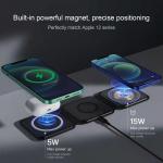 ABS Silicone 3In1 Wireless Magnetic Charger Foldable For Smart Watch 247*74.5*8