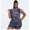 Buy cheap Quick Dry 180g Printed Tank Tops Women'S Plus Size Yoga Wear Navy from wholesalers