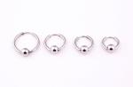 Hoop Earrings Stainless Steel Punk Men Earrings Ball Pendant Circle Ring Earring