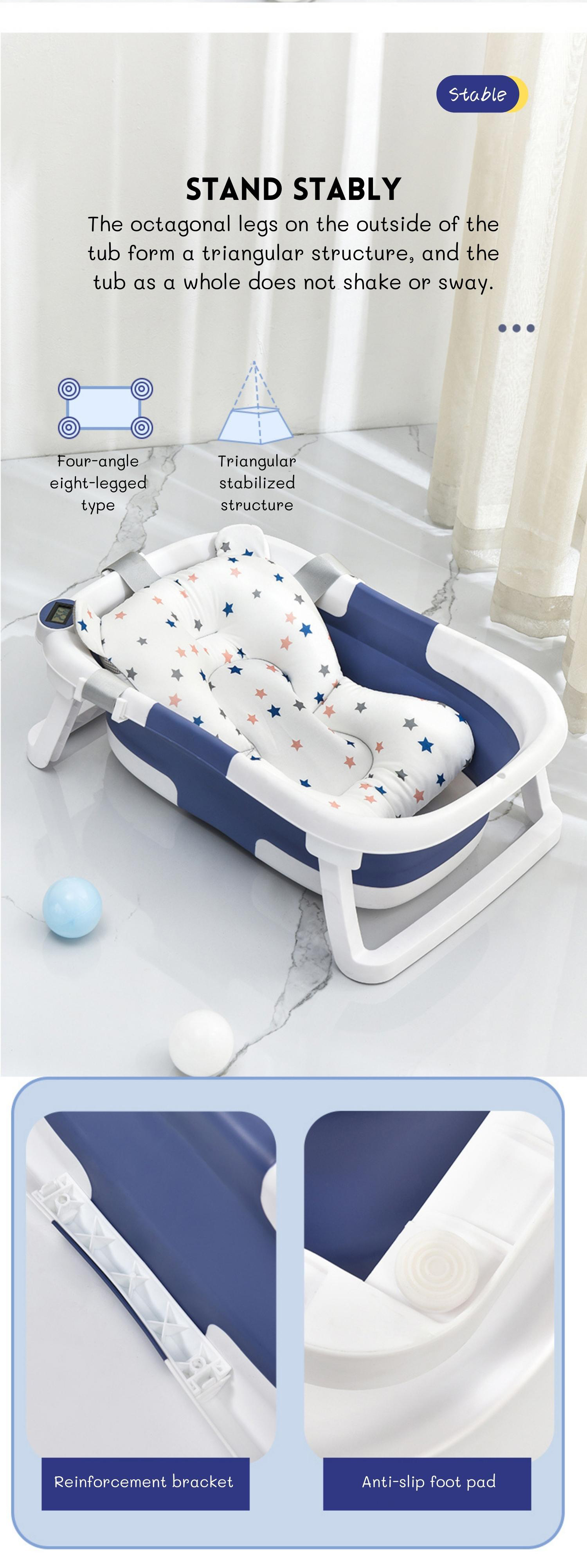 OUNINBEAR High Durability Plastic Collapsible Bathtub Kids Bathtub