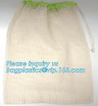 Reusable Long Handle Cotton Net Produce Bag , Cotton Net Shopping Bags For