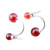 Buy cheap 925 Sterling Silver Double Garnet Hoop Earrings (XH0488) from wholesalers