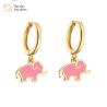 Buy cheap Cute Colorful Enamel Elephant Bear Mushroom Pendant Charm Hoop Earrings 18k from wholesalers