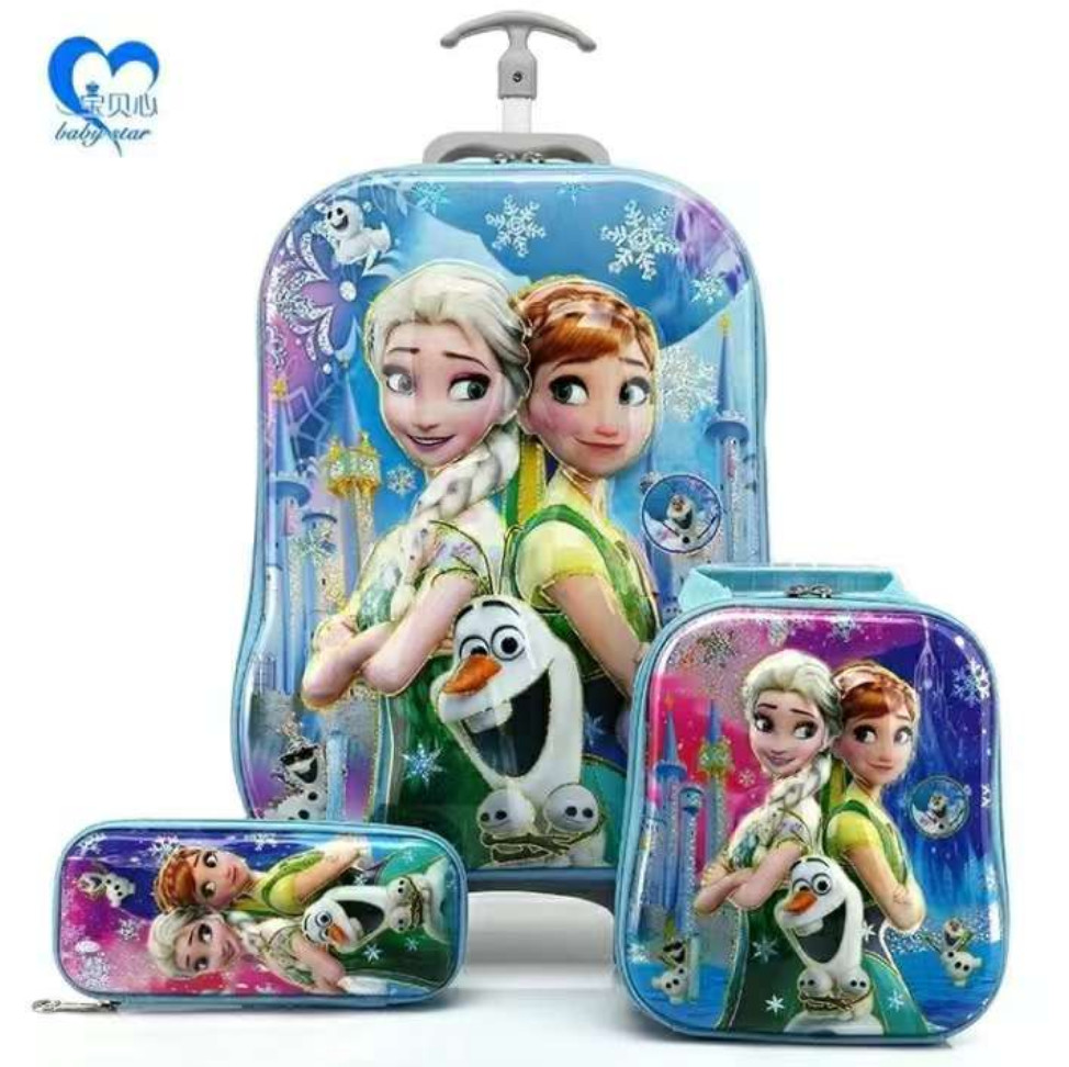 Kids Luggage Set Children Travel Trolley Hard Shell Suitcase School Bag