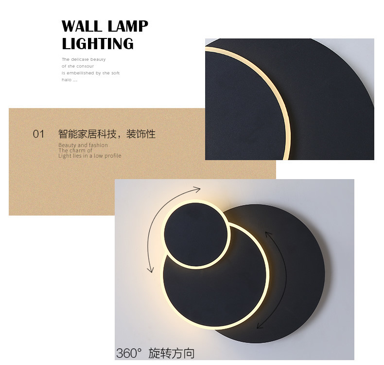 Led Wall Lamp Can Rotaing Good Lights White And Black Color