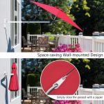 8FT / 10FT Wall Mounted Cantilever Sun Umbrella With Adjustable Pole