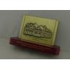 Buy cheap Antique Brass Desk Badges Wooden Standard With Zinc Alloy Badges 3D from wholesalers