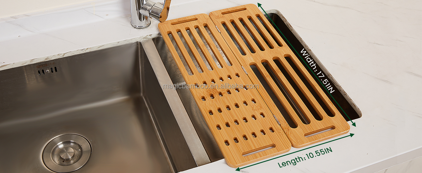 Indoor Household Kitchen Holders Dish Furniture Organizer Storage Rack Made of Bamboo
