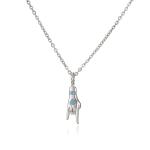 925 Sterling Silver Chain Necklace Unique Handsome Middle Finger Pendant