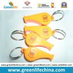 Promotional Custom Outdoor Plastic Whistle Gifts W/Key Ring Connected