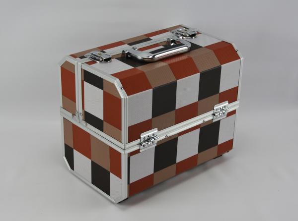Buy cheap PU Leather Aluminum Cosmetic Case Two Locks And One Handle Size 300 * 220 * 245mm from wholesalers