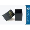 Buy cheap Matt Black Promotional Cosmetic Paper Boxes With Golden Hot Stamping from wholesalers