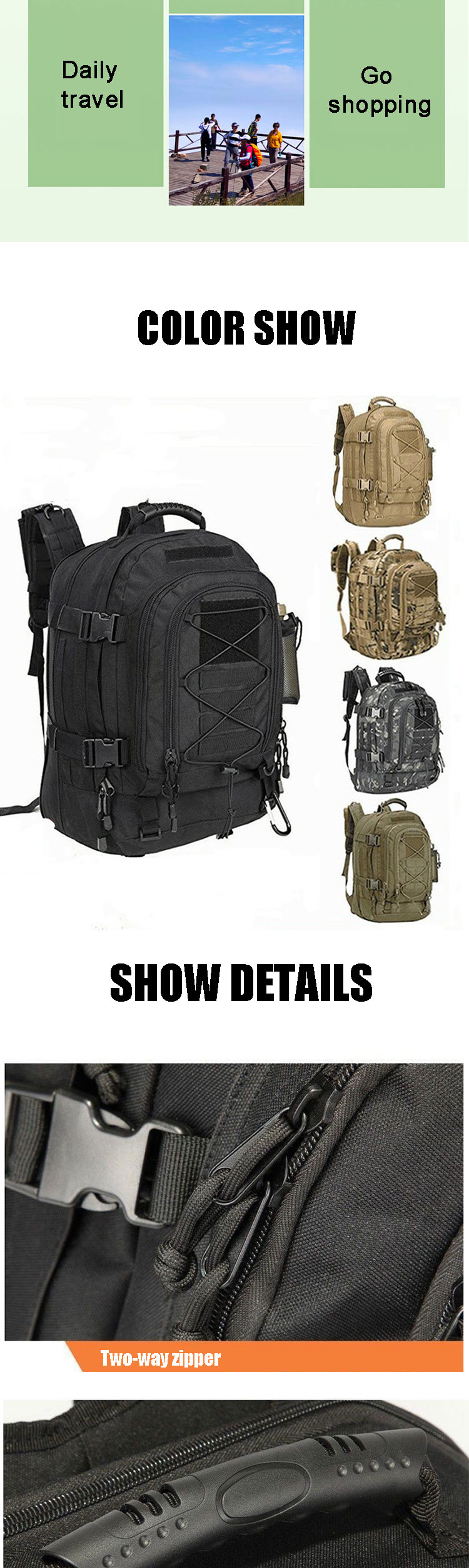 Custom Logo Outdoor Sports Backpacks Hiking Biking Bag Large Capacity Multi Color
