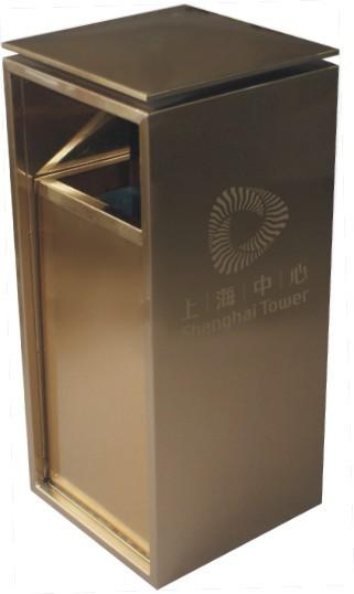 Buy cheap Champagne Gold Coating Hotel Lobby Accessories Ashtrays Bins Stainless Steel Lobby Lift from wholesalers