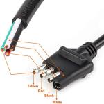 OD0.8 4 Pin Trailer Wiring Harness Power Cord SAE Extension Cord