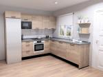 Melamine Finish Modern Modular Kitchen Cabinet L Shape Design