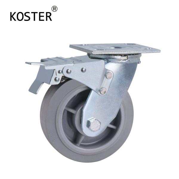 Buy cheap 350kg Heavy Duty Shopping Trolley Caster Wheels Zinc Plated Diameter 100mm for Industry from wholesalers