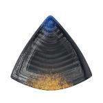 Irregular Triangle Melamine Sushi Plate Black Color Food Serving