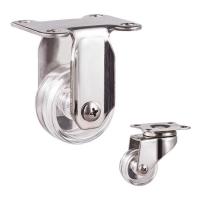Buy cheap 2 Inch Transparent Wheel 110LBS Capacity Rigid Plate Stainless Steel Light Duty product