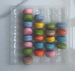 Transparent 40 Pieces Plastic Macaron Packaging Macaron Serving Tray
