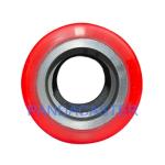 Polyurethane / PU Pallet Truck Roller Wheels Red 80*93mm