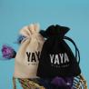 Buy cheap Customized logo black drawstring bag small pouch 8x10cm for gift packaging from wholesalers